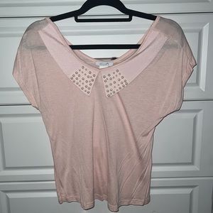 Pearl Collar Light Pink Top